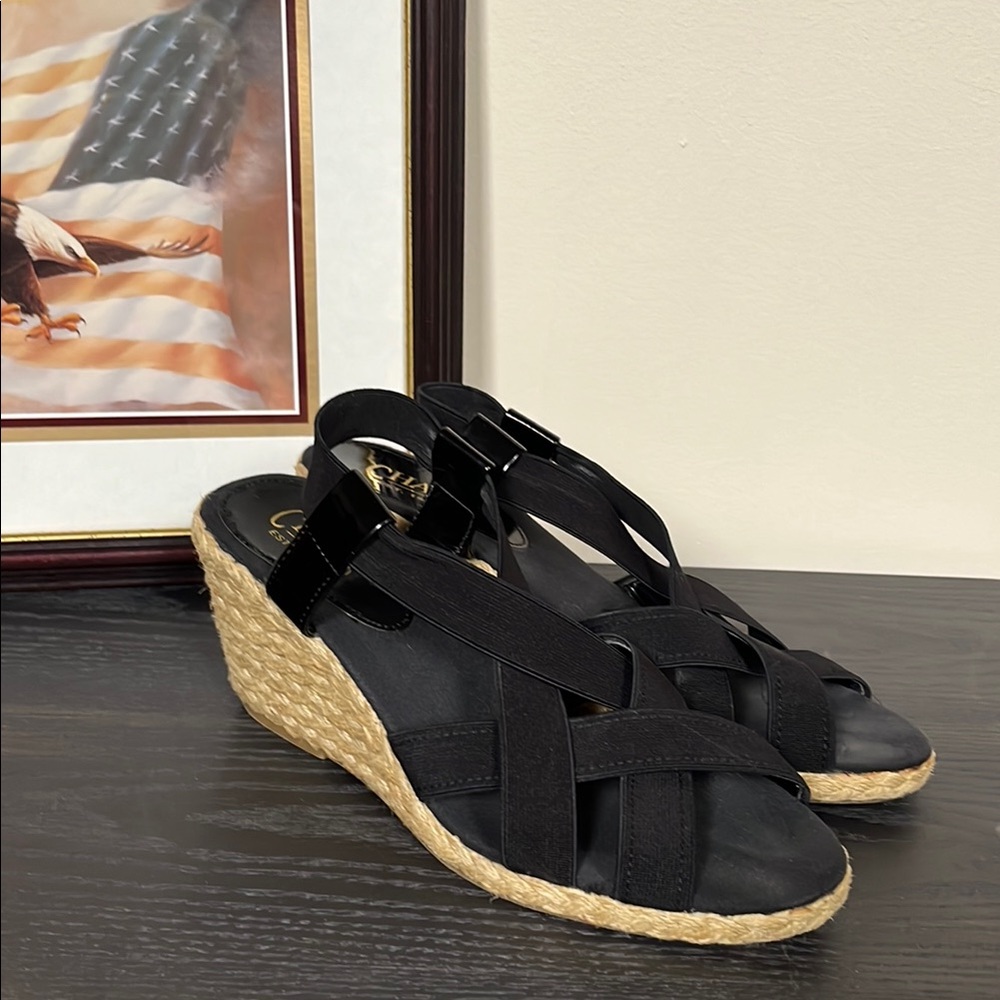 Chaps Black Wedge Shoes with Sleek Design - Picture 1 of 1